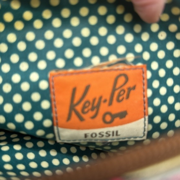 Key-Per Vintage Clutch Pouch Oranges Pink Leaves Plumeria FP6089 - Picture 7 of 9